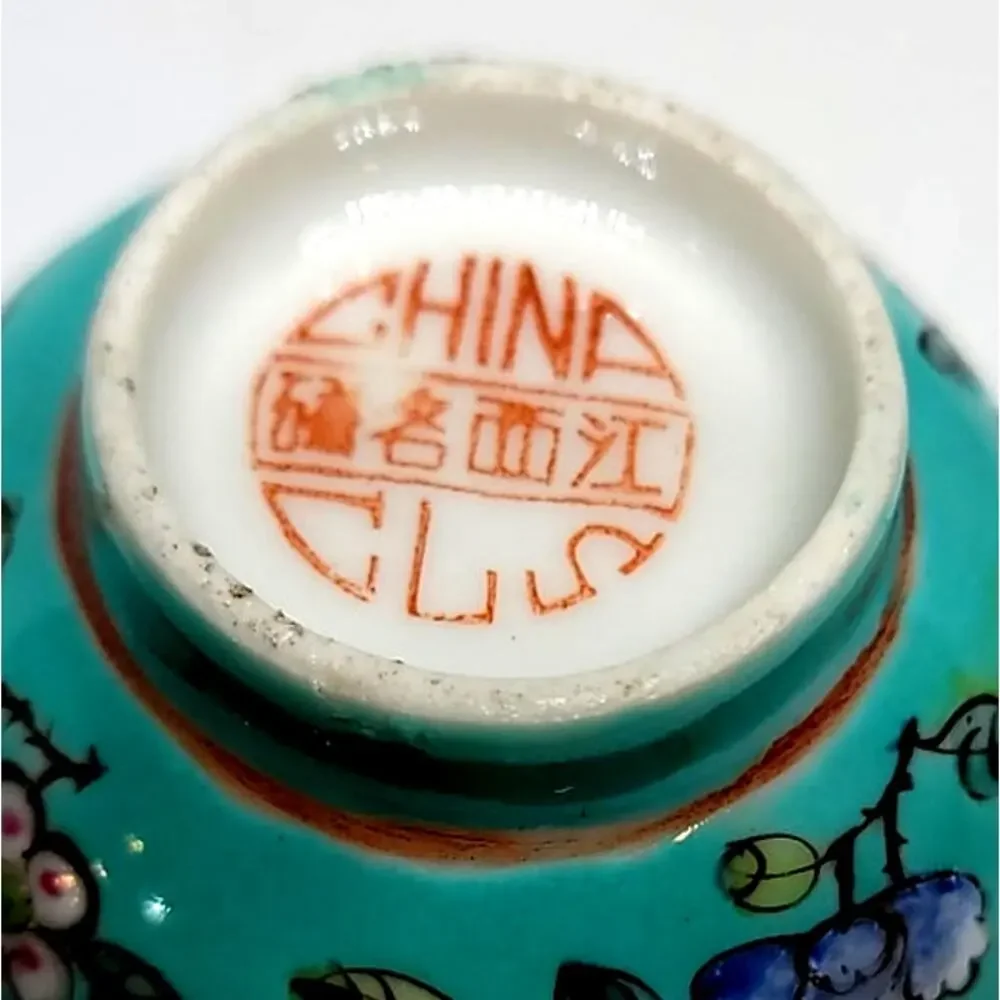 Chinese Turquoise Porcelain Bowl Famille Rose Jiangxi Province Qing Dynasty